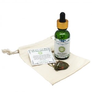 Heart Chakra Massage Oil with Unakite Crystal-0